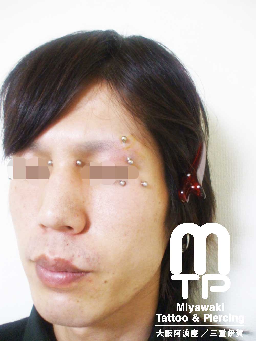 部位及び名称　左眉にアイブロー、左目下にアンチアイブロー、鼻柱にブリッジ