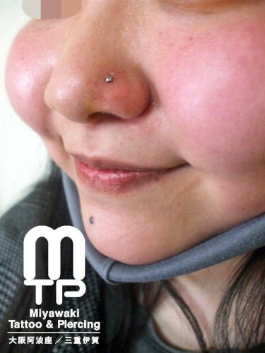 ピアスの部位及び名称　左小鼻にノストリルピアス